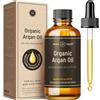 WoldoHealth 100% Olio di Argan Biologico Puro - spremuto a freddo, per capelli, viso, corpo, olio per capelli, pipetta, 100 ml, senza additivi