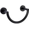 HouseAid Portasciugamani ad anello in acciaio inox per bagno, porta asciugamani moderno, semicircolare, montaggio a parete, nero opaco