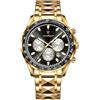 Poedagar Orologio da uomo di lusso, alla moda, impermeabile, luminoso, con datario, cronografo, in acciaio inossidabile, sportivo, al quarzo, classico