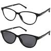 POLARS DESIGN Polar 404 Colore 77 SHINY BLACK - Montatura occhiali da vista e sole in materiale ULTEM + 1 BLACK CLIP-ON Lens color SOLID SMOKE -Made in Italy