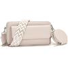 Snmoec borsello porta cellulare borsetta donna borsa tracolla donna Con slot per carte di credito borsa porta cellulare tracolla rosa grigiastro