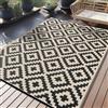 Homaxy Tappeto per esterni, resistente alle intemperie, in plastica, resistente ai raggi UV, reversibile, lavabile, per balcone, giardino, terrazza, campeggio, picnic, 180 x 270 cm, nero e beige)