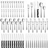 HaWare - Set di posate in acciaio inox, 72 pezzi, con coltello da bistecca per 12 persone, moderno set di posate con manico a martello, forchetta, cucchiaio per la casa/ristorante, lavabile in