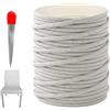 DTLLCZP Rattan Intrecciato 65 m, Riparazione per Mobili da Esterno di Cordoncino in Rattan PE Resistente alle Intemperie, Piatto e Strumento di Tessitura per Sedie, Tavoli, Divani, Cesti (Grigio screziato)