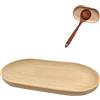 SwirlColor Poggia Mestolo Oucina, Appoggia Mestoli da Cucina in Legno Naturale Retrò Poggia Cucchiaio da Cucina per Portaposate da Banco per Spatole, Cucchiai, Pinze e Altri Utensili da Cucina - Marrone Chiaro
