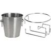 Galvog Set di 3 contenitori per champagne, con supporto, secchiello per champagne | Supporto refrigeratore in acciaio inox - Secchio per vino