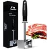 FENGYUEY Batticarne Professionale [Original] - Batti Carne da Cucina a Doppia Faccia, Intensivo Pesta Carne per Bisteccha,Pollo, Maiale,Lavabile in Lavastoviglie | Noir