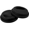 QUARKZMAN 2pz 3.54 Coperchi Silicone per Tazze, Coperchio per Bevande Riutilizzabile Sigillato per Tazza Caffè Ceramica o Vetro Anti-Spargimento, Coperture per Tazze Caffè Durevoli, Nero