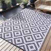 Homaxy Tappeto per esterni, resistente alle intemperie e raggi UV, lavabile, per balcone, giardino, terrazza, campeggio e picnic, 180 x 270 cm, grigio e bianco