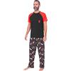 Marvel Pigiama lungo uomo Spiderman nero rosso, Nero , XL