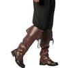 Shoperama - Scaldamuscoli da uomo, effetto pelle, per stivali da pirata, Steampunk