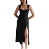 KOEMCY Vestito Senza Maniche Donna Elegante Abito Cerimonia con Spacco Laterale Vestiti Eleganti da Cocktail Abito Midi Formale Vestito da Sera Scollo Cuore Abiti da Festa