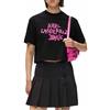 Karl Lagerfeld Jeans Donna Regular Cropped Graffiti T-Shirt Black S
