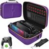 Gorixer Custodia per interruttore per Nintendo Switch 2/1/OLED, custodia da viaggio portatile All-in-One Deluxe con 18 slot per schede di gioco per console e accessori, viola