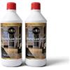 Luxum StoneLux WashPRO Detergente igienizzante formulato con materie prime selezionate di alta qualità Adatto anche a robot lavapavimenti HACCP - 2 × 750 ml