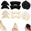 Lyivisk 6 paia di solette per scarpe con imbottitura per l'avampiede, cuscinetti con tacco alto, protezione per i tacchi alti, antiscivolo, per uomo e donna, vestibilità comoda