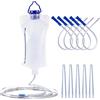 KEORHEZ Kit Per Clistere Per la Pulizia Intestinale, Irrigatore L'irrigazione del Colon, Sacca di Irrigazione Riutilizzabile 1,2 Litri + 5 Attacchi da 10 cm + 5 Attacchi da 25 cm