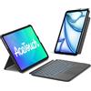 Inateck Custodia Tastiera per iPad 10a/11a Gen (2025 A16), Air 11 M4/M3/M2, Air 6/5/4a, Pro 11 4a-1a, 7 Colori Retroilluminate, Tastiera Ultralight Rimovibile con Touchpad, AceTouch KB04122-RGB,Nero