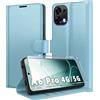 Eirltiy Cover per Oppo A6 Pro 5G/4G Portafoglio Pelle PU Premium, Custodia Scomparti Carte Antiurto Protettiva Case con 1 Vetro Temperato, Blu