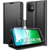 Eirltiy Cover per Oppo A5 Pro 4G/5G Portafoglio Pelle PU Premium, Custodia Scomparti Carte Antiurto Protettiva Case con 1 Vetro Temperato, Nero