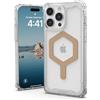 URBAN ARMOR GEAR Plyo Custodia compatibile con Apple iPhone 15 Pro Max [Wireless Charging/Magnetic Charging Compatibile,Anticaduta Air-Soft Angoli rialzati] Ice (trasparente) / Oro
