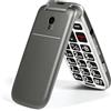 artfone G3 Grigio-4G Telefono Cellulare per Anziani丨Flip Telefoni Cellulari con Tasti Grandi丨2.4 Display丨Funzione SOS丨Volume Alto丨Chiamata Rapida丨Batteria da 1300 mAh丨Base di Ricarica丨Bluetooth丨USB-C