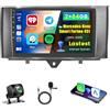 Inefala 2+64GB Android 15 Autoradio per Mercedes-Benz Smart Fortwo 451 2011-2015 Stereo 9 Pollici Schermo Touchscreen con Wireless Carplay Android Auto con Bluetooth, GPS, SWC, Retrocamera AHD