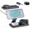 KEEPRO Stazione di Ricarica 3 in 1 per Samsung, Caricatore Wireless Pieghevole per Galaxy S26/S25/S24/S23/Z Fold/Flip Series, Galaxy Watch Ultra/8/7/6/5, Galaxy Buds Pro/3/2, Incl. Adattatore 20W-Nero
