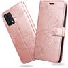 DENDICO Cover per Oppo Realme GT Master Edition, Portafoglio Custodia in PU Pelle per Oppo Realme GT Master Edition, Antiurto Cover a Libro con Slot per Carte, Oro Rosa