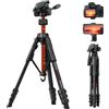 Lamicall Treppiede Fotocamera e Smartphone - [Gambe Brevettato Sgancio Rapido] [8KG Portata] 3 Vie Testa Panoramica, Cavalletto Fotografico con Clip Telefono per iPhone/DSLR/GoPro(48-170cm Regolabile)
