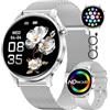 SUNKTA Smartwatch Donna, 1.32 AMOLED Orologio Smartwatch con Chiamata Bluetooth, 100+ Modalità Sportive, Pressione, Sonno/Cardiofrequenzimetro, IP68, Orologio da Donna con per Android iOS,2 Cavi di Ricarica