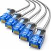 1aTTack.de, 660158 Cat6, Cavo di rete Cat.6, 3 m, cavo patch slim, diametro piccolo, molto flessibile, 1000 Mbit/s, 5 pezzi, grigio