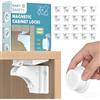 Dioxide Blocca Cassetti per Bambini，Chiudi Cassetti Bambini，Chiusura Cassetti per Bambini (20 Serrature + 4 Chiavi) Blocca Sportelli per Bambini per Armadi, Porte e Cassetti (Bianco)