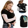 Jyunsing Fascia Porta Bebè Neonato, Marsupio Bambino a Fascia Porta Bebé In Tessuto Morbido, Fascia Elastica Porta Bebè Neonato Unisex Multiuso Adatta Fino A 15 Kg , Fascia Porta Bambino Facile da Indossare