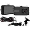 Simply Auto Telecamera da cruscotto a doppio obiettivo, registrazione anteriore e posteriore, display da 3 pollici, qualità video HD, tecnologia G-Sensor, registrazione in loop, obiettivo
