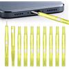 Goktvai 10pz Kit di Pulizia Telefono, Pulitore Porte Ricarica per Cellulari con Setole in Nylon e Gancio Strumenti Pulizia di Porte USB-C Bifacciali per Cuffie Altoparlanti Caricabatterie (Giallo)