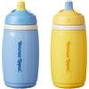 Tommee Tippee Borraccia Termica con Beccuccio Flessibile, 266 ml, tazza Anti-goccia per Bambini dai 12 Mesi, con Strato Isolante per Mantenere Fresche le Bevande, Azzurro e Giallo, confezione da 2