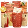 Amari ® Calendario dell'Avvento da Riempire - 24 Sacchetti di Carta per Calendario dell'Avvento (con Graffette) per il Fai da Te per Bambini - Calendario di Natale di Carta da Riempire da Solo