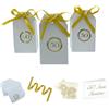 Ingrosso e Risparmio Bomboniere Anniversario Set 10 Scatoline Portaconfetti Bustina con Numero 50 Oro Bigliettini Personalizzabili Bustine Confetti Bianco al CioccolatoNozze 50 Anni Sposi Fai da Te