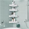 Sotfamily 4 pezzi Mensola Angolare Doccia Mensole Bagno, Non Necessita di Trapano, Rimovibile - Può Contenere Sapone, Shampoo e Detergente Per il Viso - Mensole Bagno Autoadesiva con 12 adesivi