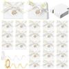 BBTO 50 Set Scatoline Portaconfetti Comunione Bomboniere Cresima Etichette Rotonde con Nastro per Comunione Battesimo Anniversari Matrimonio Compleanno Nascita Festa