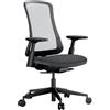 ProtoArc Flexer Sedia Ergonomica Schiena Alta in Rete Nylon Traspirante, Sedia Girevole Traspirante, Inclinazione Adattiva al Peso, Sella Traspirante Scorrevole, Braccioli Regolabili in Altezza, Nero
