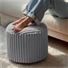 DAWNYIELD Pouf per Interno, Pouf Rotondo in Finta Pelliccia - Poggiapiedi Morbido con Rivestimento in Pile e Imbottitura in Foam, 38x50 cm, per Salone/Camera, Grigio