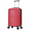 FLYMAX Valigie a 4 ruote grandi, medie e cabine, super leggere, con guscio rigido, trolley da viaggio in ABS, Rosso, 45x36x20 Carry on, Valigia