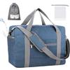 Lifwimner Borsone da Viaggio Pieghevole 45x32x18 con Tasca per l'Umido, Bagaglio a Mano con 2 Tasche per Scarpe, Borsa Sportiva e da Palestra, da Cabina (Blu Marino, 25L)