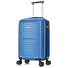 FLYMAX - Valigie con 4 ruote, grandi, medie e da cabina, super leggere, con rivestimento rigido, trolley in ABS, per viaggi, Blu, 55x40x20 Ryanair, Valigia