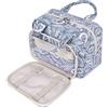 Narwey Beauty Case da Viaggio, Grande Beauty Case da per Donna Uomo, Borsa da Toilette Wash Bag per Travel Kit Viaggio (Foglie Blu)