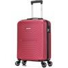FLYMAX Valigie a 4 ruote grandi, medie e cabine, super leggere, con guscio rigido, trolley da viaggio in ABS, Rosso vinaccia, 55x40x20 Ryanair, Valigia