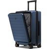 LEVEL8 Valigia da Cabina, Bagaglio a Mano con Tasca Frontale, Valigia Rigida in Policarbonato con 4 Ruote Silenziose e TSA per Viaggiare (38L, Blu)