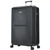 FLYMAX Valigie a 4 ruote grandi, medie e cabine, super leggere, con guscio rigido, trolley da viaggio in ABS, Nero , 45x36x20 Carry on, Valigia